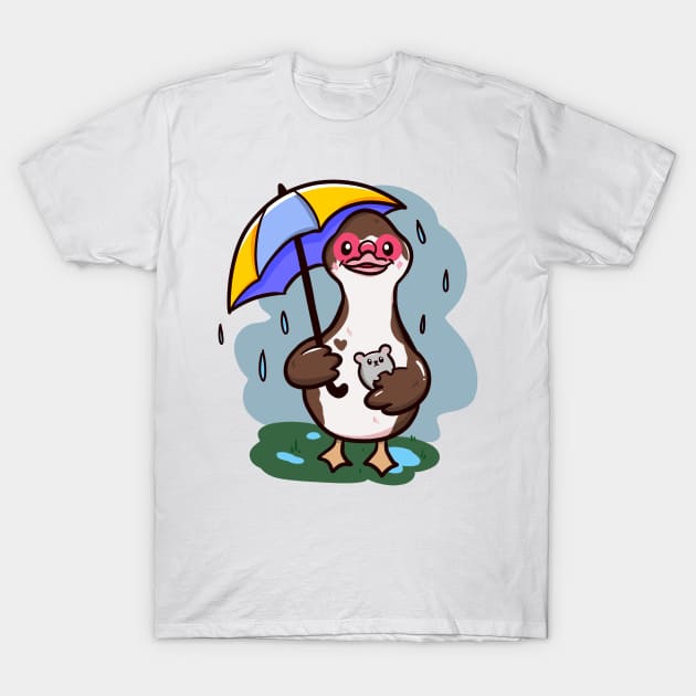 Rainy days duck T-Shirt by Jurassic Ink